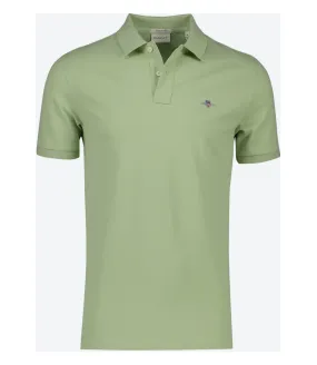 Gant 2210-345 olijfgroen milky matcha heren polo korte mouw regular fit