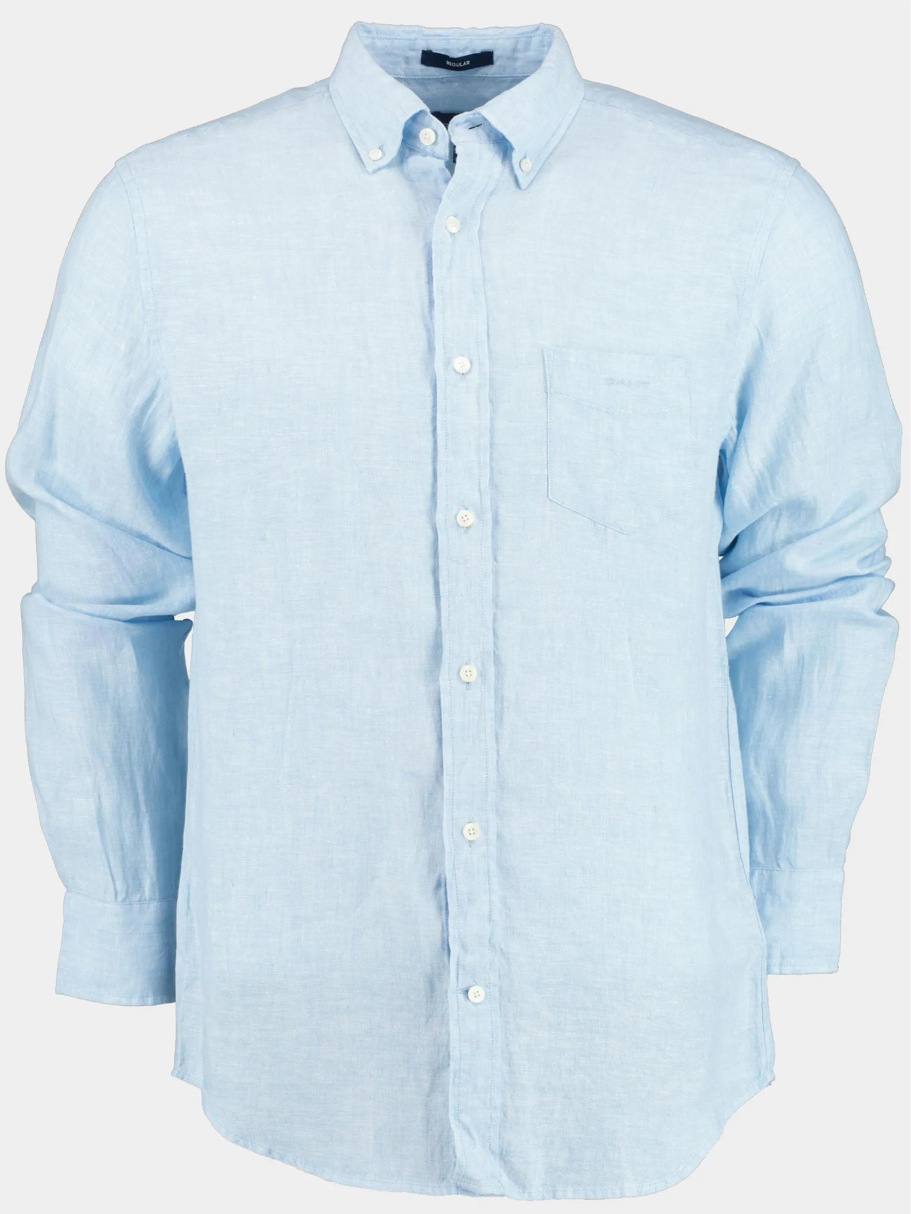 Gant Casual hemd lange mouw blauw reg linen shirt 3230085/468