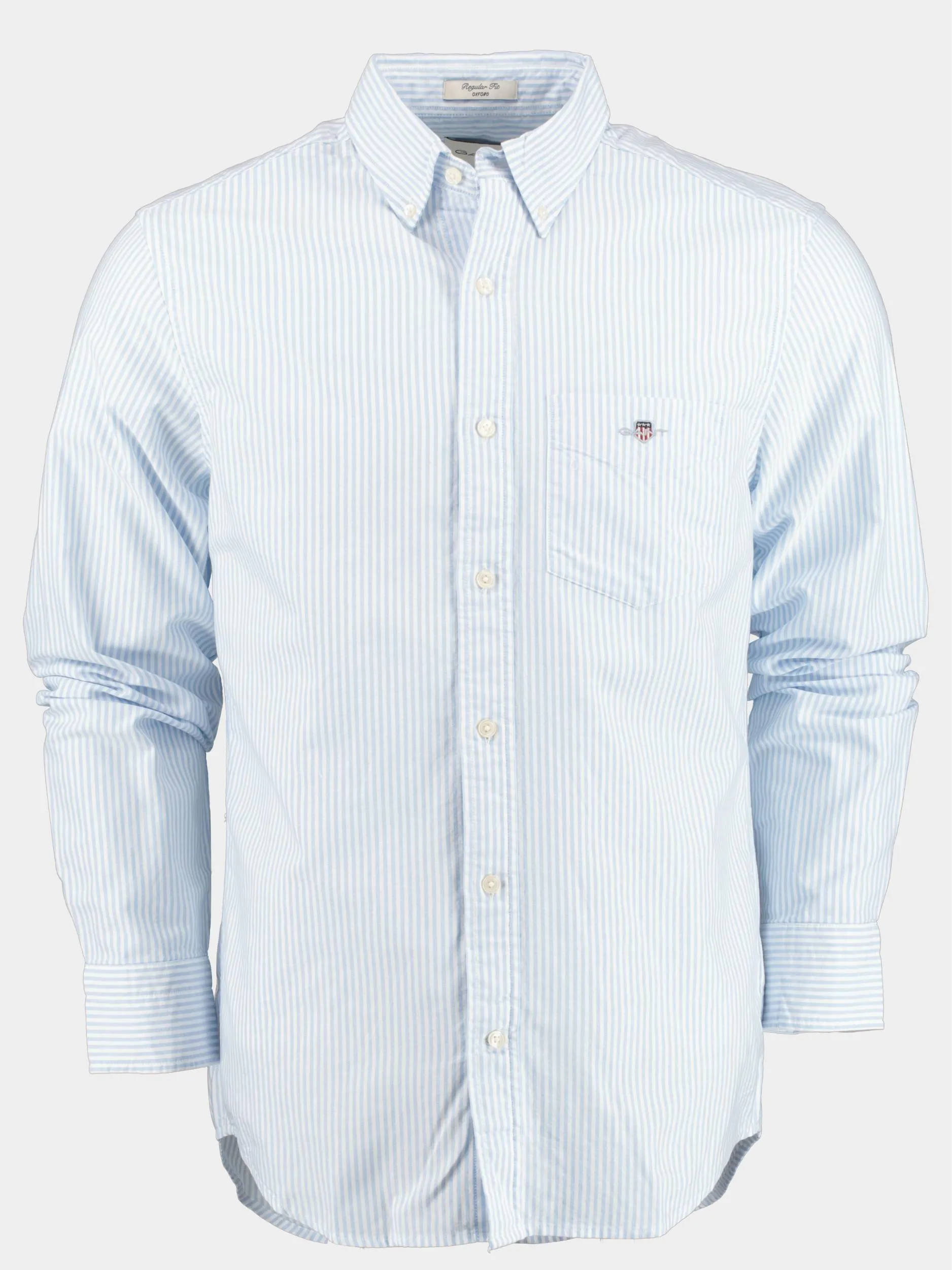 Gant Casual hemd lange mouw blauw reg oxford banker stripe shirt 3000230/455