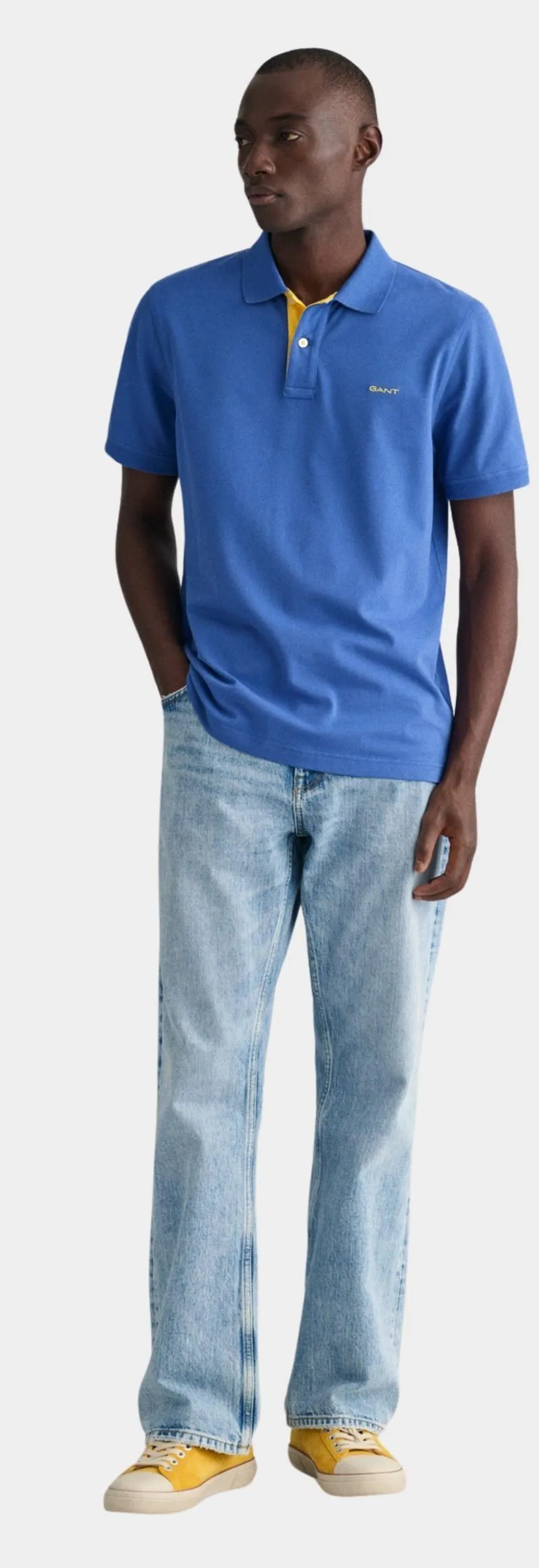 Gant Polo korte mouw blauw contrast pique ss rugger 2062026/407