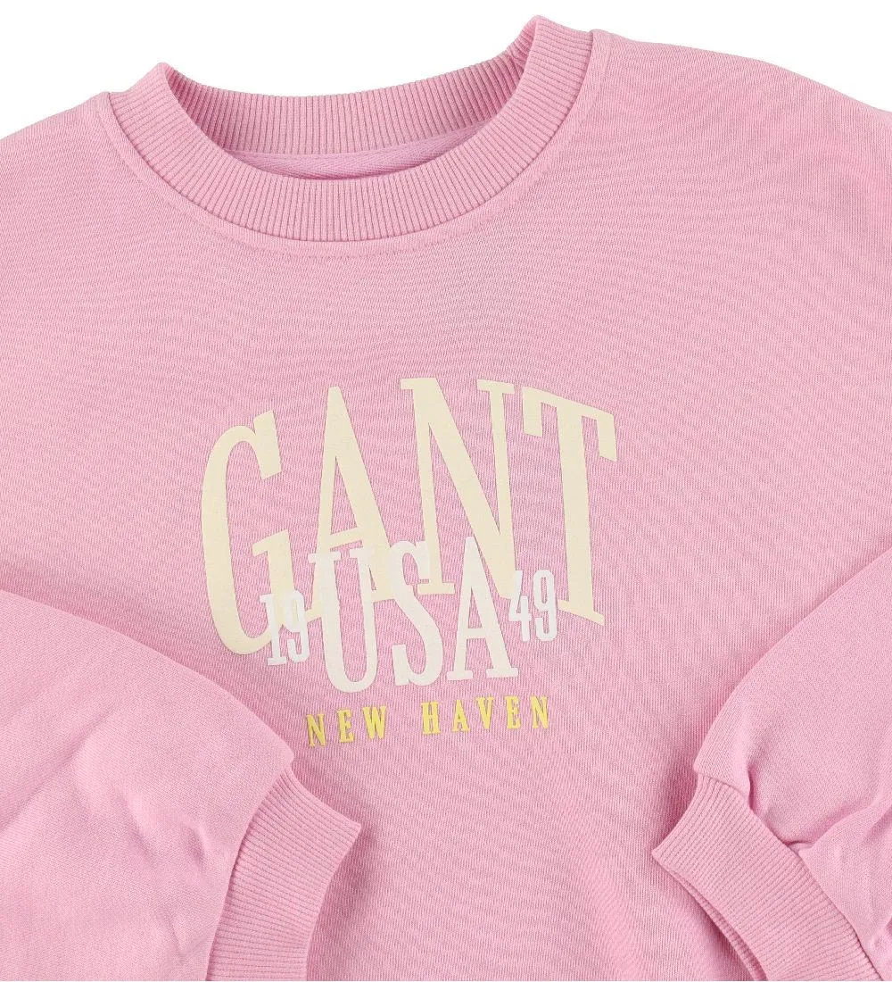 GANT SWEATSHIRT  CHALS  BIJGESNEDEN  MELKACHTIG ROZE