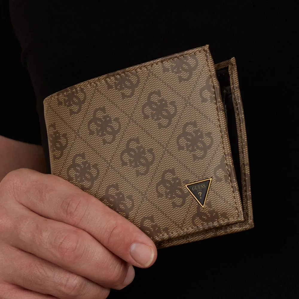 Guess Mito Bruine Leren Billfold Portemonnee