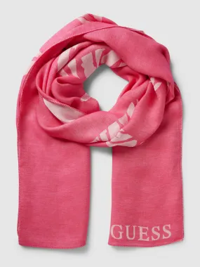 Guess Sjaal met labelstitching in felroze